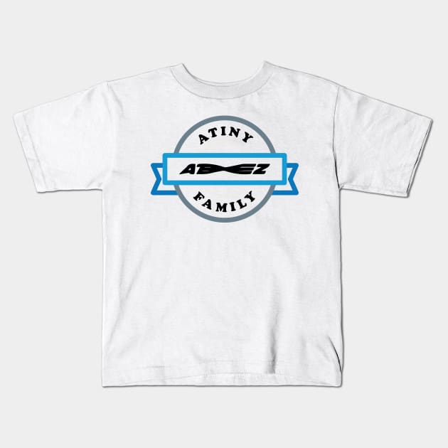 ATEEZ Atiny family logo ribbon Kids T-Shirt by Oricca